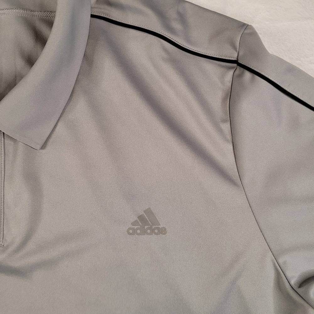 Adidas Men's Gradient Stripe Short Sleeve Golf Polo Shirt Sz XL Gray Black VGC - Picture 2 of 10